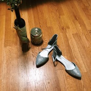 🔵 Shiny pointed toe flats